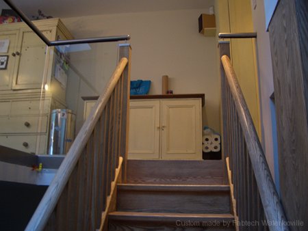 Stainless Steel Hand Rails with Wood Bannister